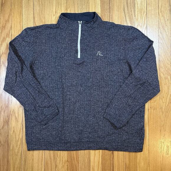 Rhoback Men’s Size XL Herringbone Jacquard Gray Performance Q-Zip Pullover - Picture 1 of 16